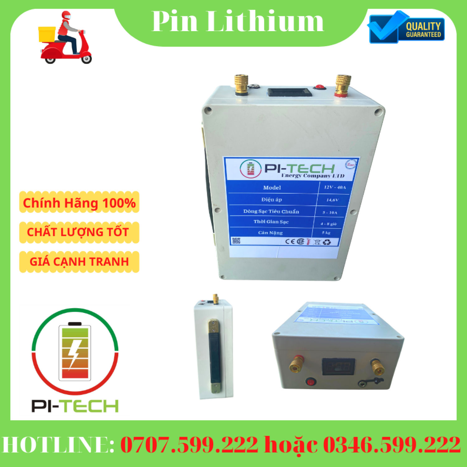 Pin Lithium 12VDC-45Ah ( 12 Cell 33140 ) 1 Pin Lithium 12VDC-45Ah ( 12 Cell 33140 )