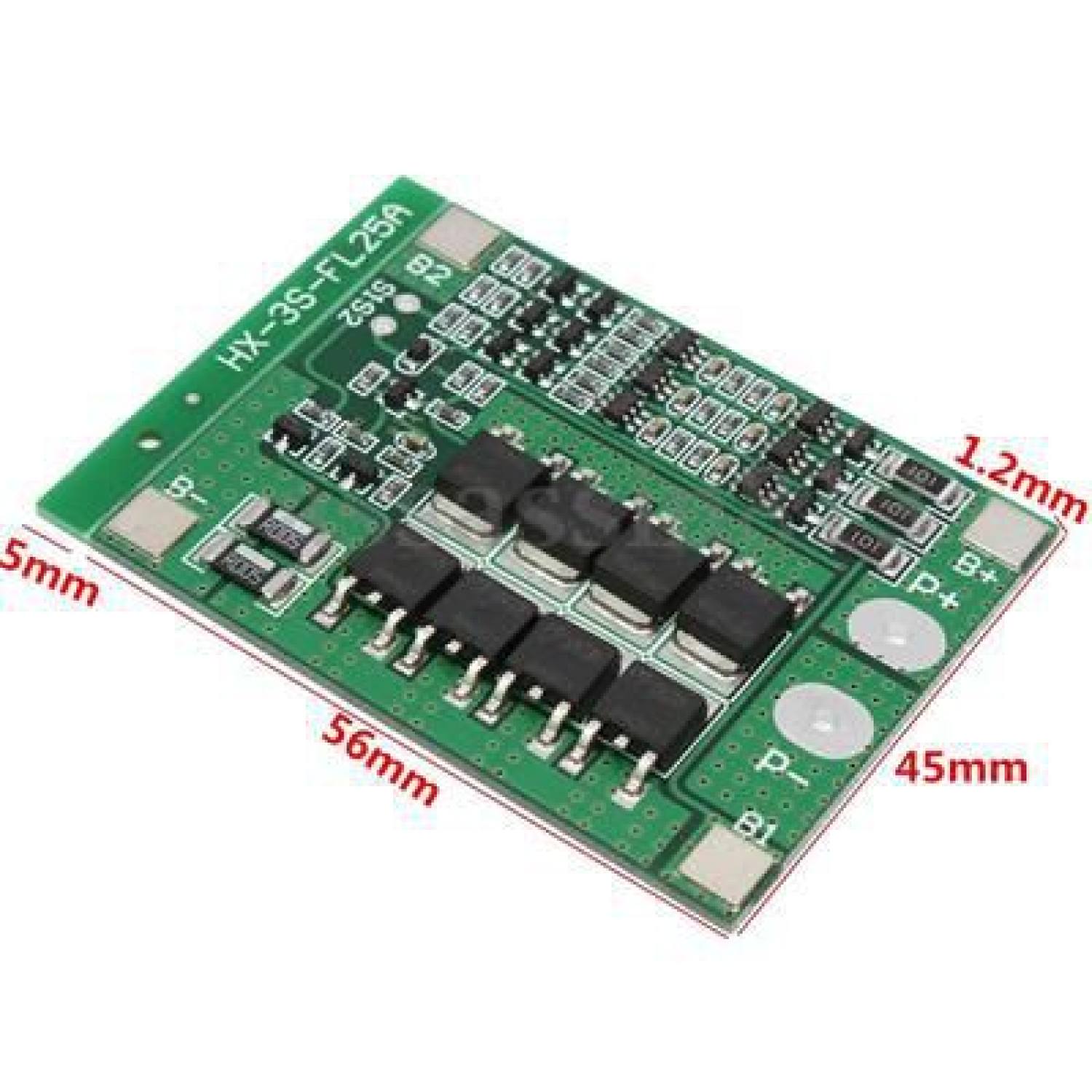 Bảng mạch bảo vệ pin lithium HX-3S-FL25A-A 3S 12V18650 1 Bảng mạch bảo vệ pin lithium HX-3S-FL25A-A 3S 12V18650