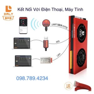 Alternative view of MẠCH BMS DALY 48V/60V/72V BẢO VỆ PIN SẮT, LIPOL, KẾT NỐI ĐIỆN THOẠI